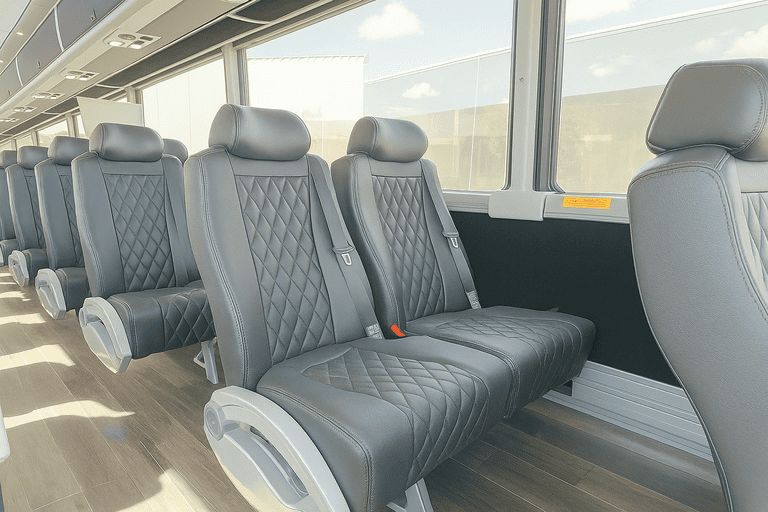 interior of Boulder Shuttle Bus Rentals charter bus